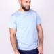 PKK-0013F-2800#B00 Koszulka męska t-shirt bawełniana gładka błękitna