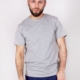 PKK-0015F-2800#B00 Koszulka męska t-shirt bawełniana gładka szary melanż
