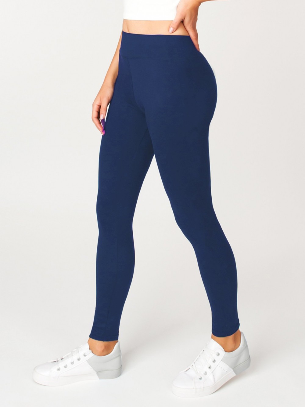 ULD-0001K-1900# legginsy-damskie-getry-gladkie-granatowe
