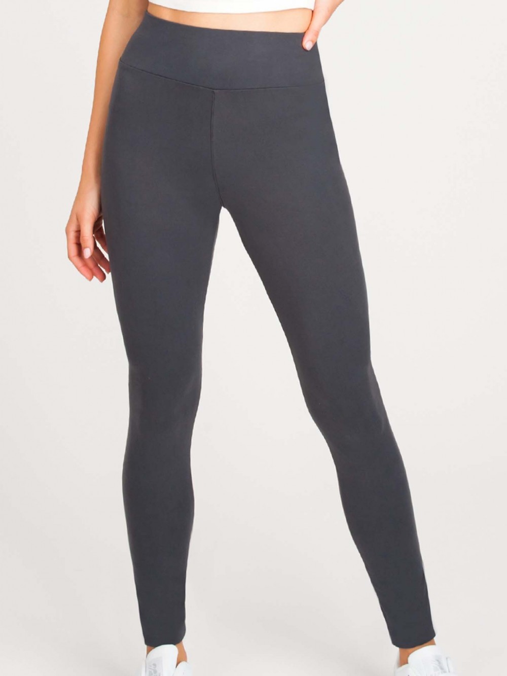 ULD-0001K-6600#70000S legginsy-damskie-getry-gladkie-szare